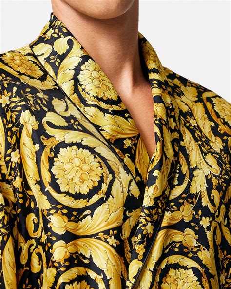 versace silk robe price|versace barocco print robe.